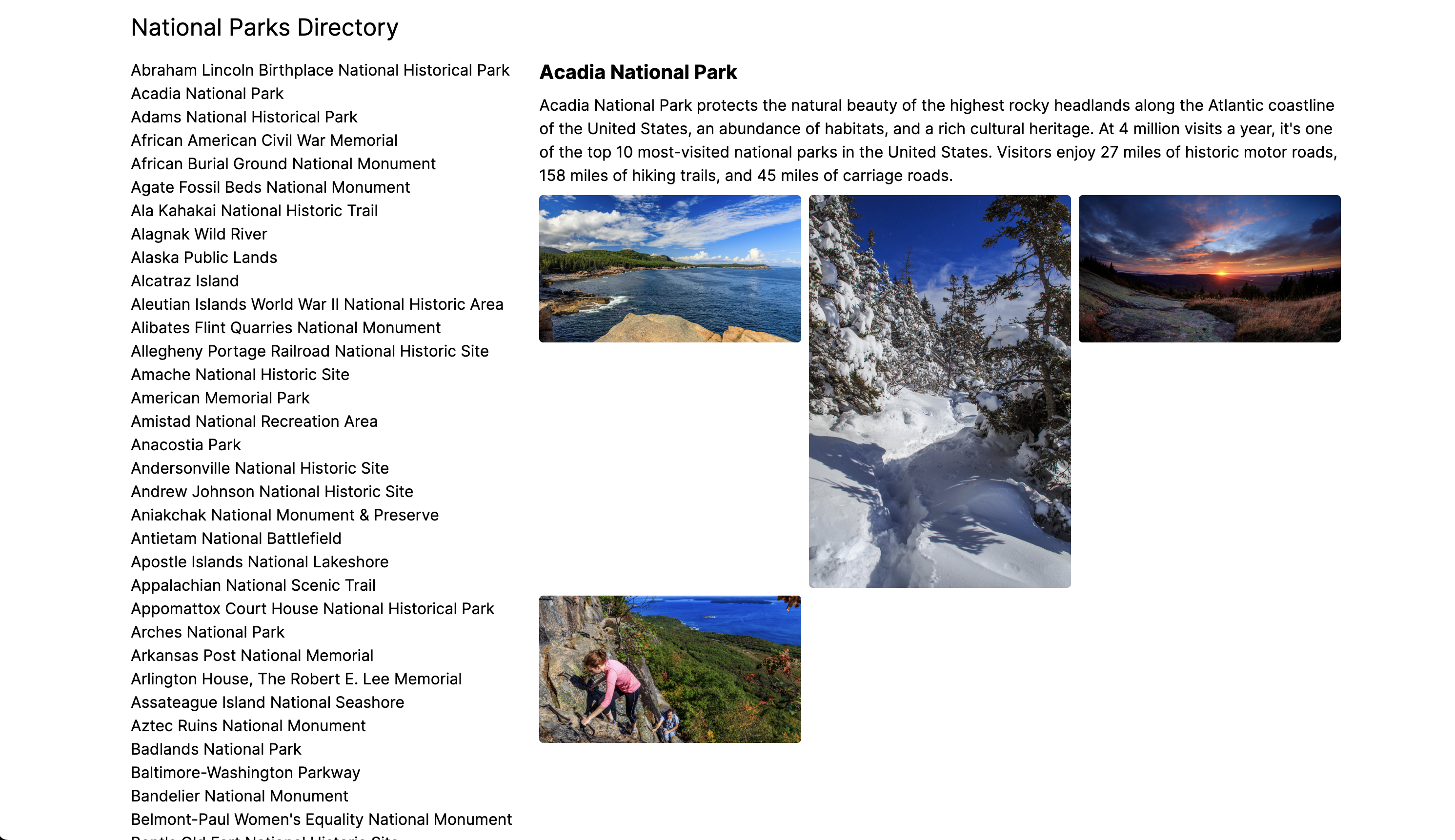 Nation Park Directory with Pop Out