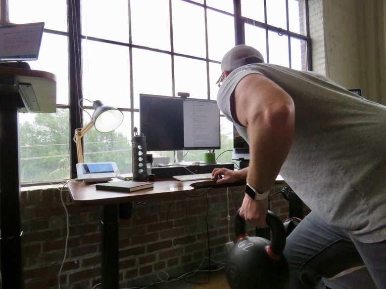 Airship CEO/Co-founder Trent Kocurek and the crew get their fitness on during Iron Tribe-themed photo shoot.