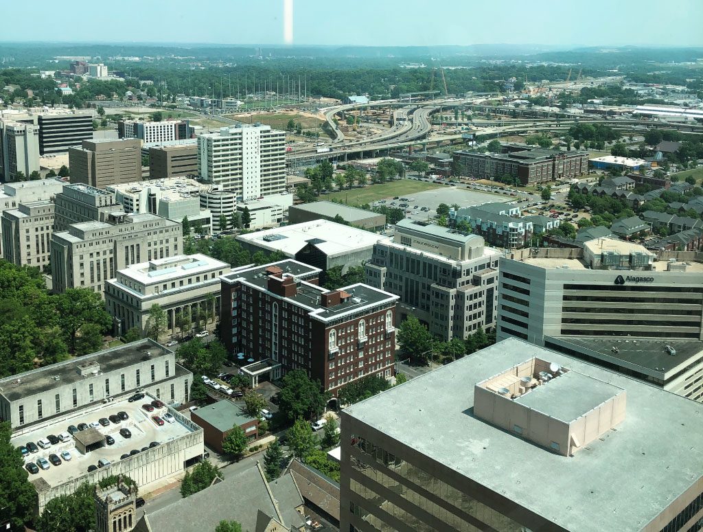 A view from the Burr Forman suite at Tech Tuesday 