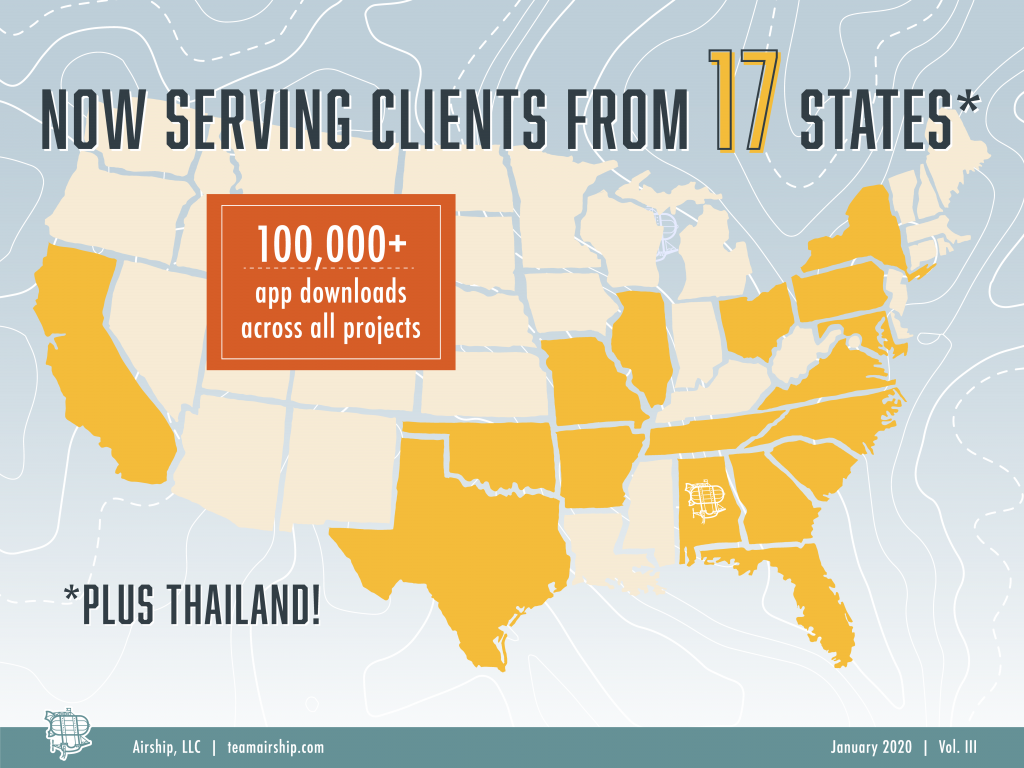 airship app development serving clients in 17 states